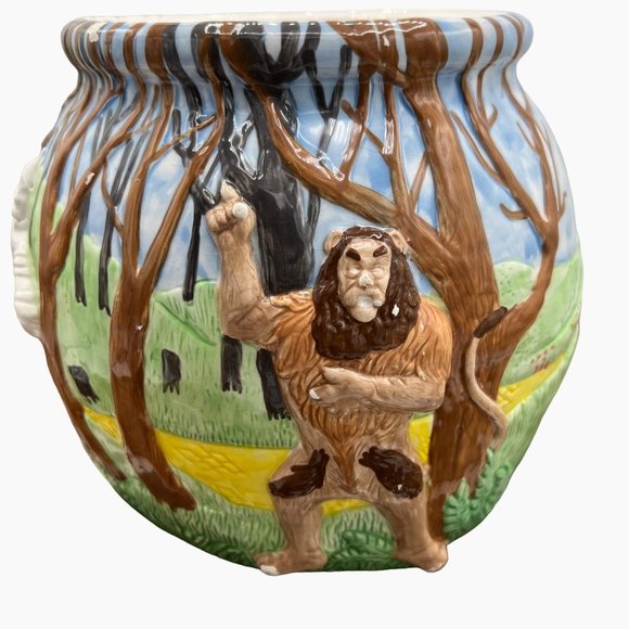 Treasure Craft Wizard of Oz Cookie Jar Only Circa 2000 3D Scarecrow Lion Tin Man - Picture 4 of 16